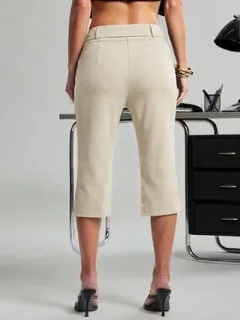 ZARA Apricot Casual Women's Sexy Office Capri Pants